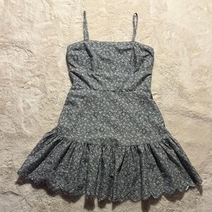 Altar'd State Sage Green Floral Spaghetti-Strap Dress